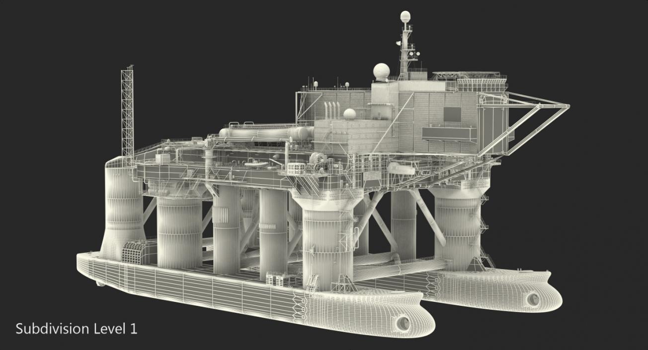 Sea Launch Platform Odyssey Rigged 3D model