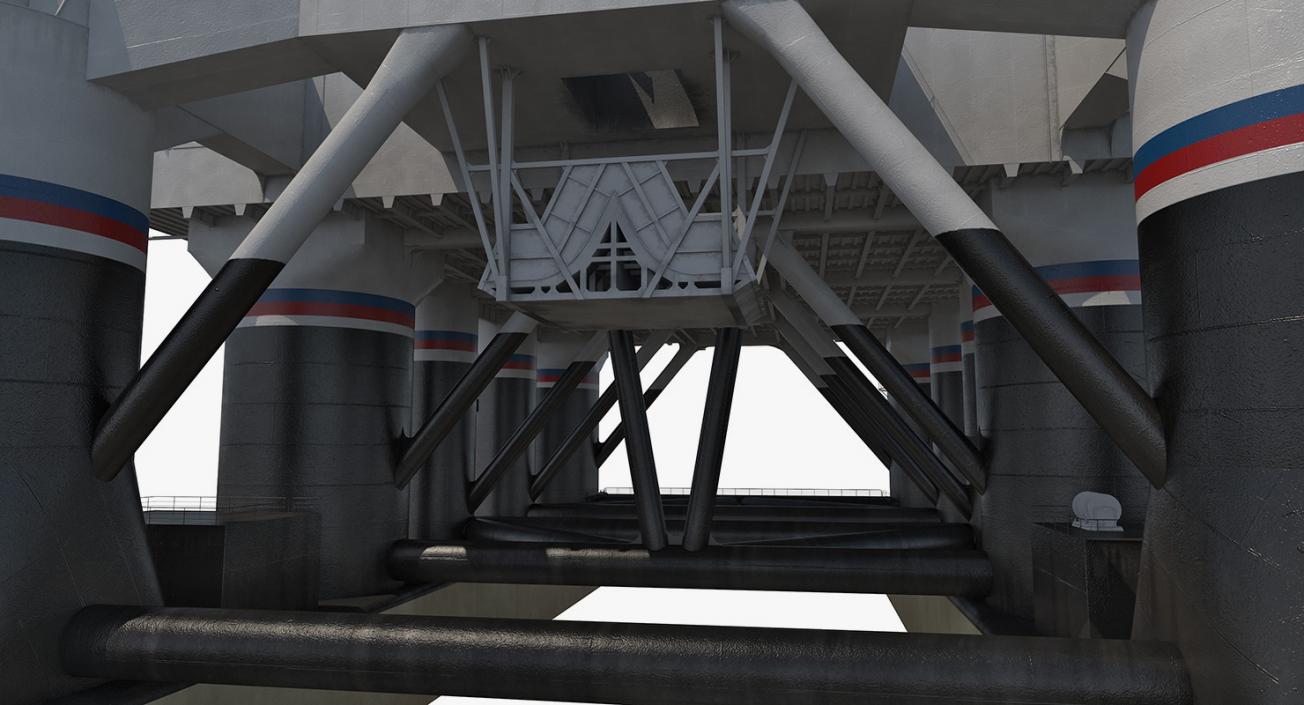 Sea Launch Platform Odyssey Rigged 3D model