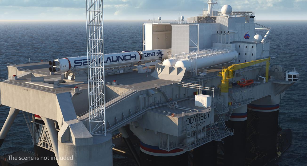 Sea Launch Platform Odyssey Rigged 3D model