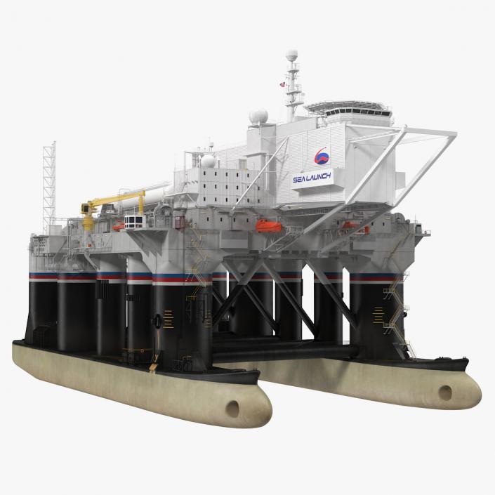 Sea Launch Platform Odyssey Rigged 3D model