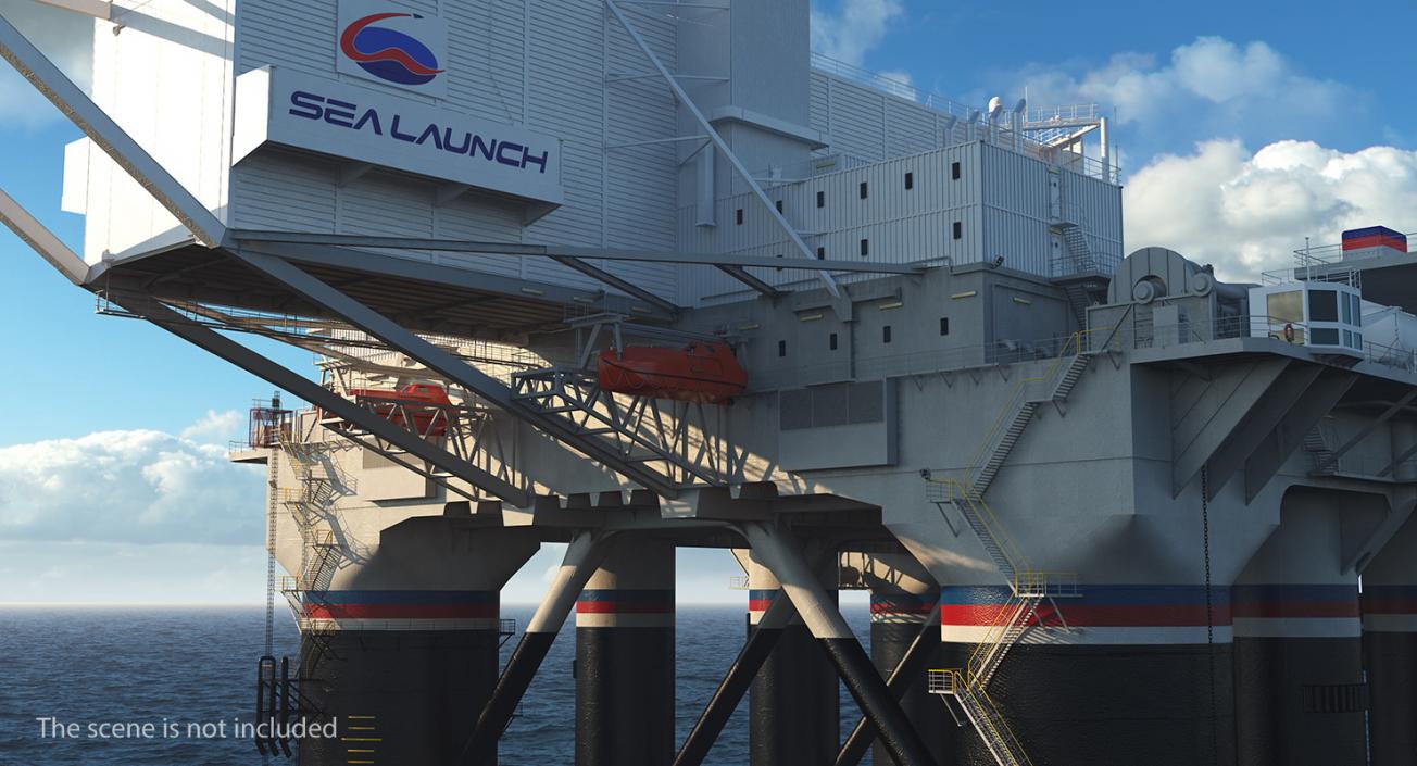 Sea Launch Platform Odyssey Rigged 3D model