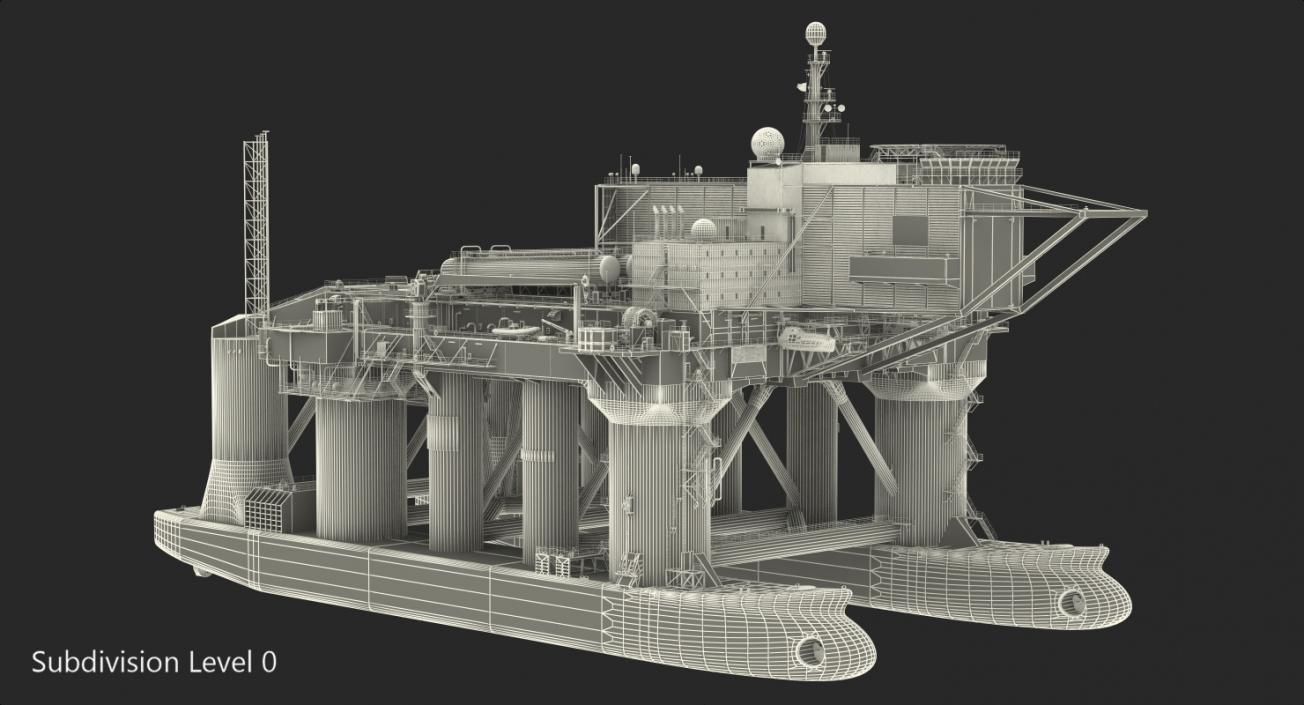 Sea Launch Platform Odyssey Rigged 3D model