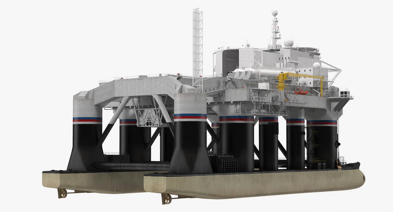 Sea Launch Platform Odyssey Rigged 3D model