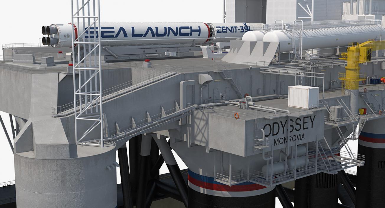 Sea Launch Platform Odyssey Rigged 3D model