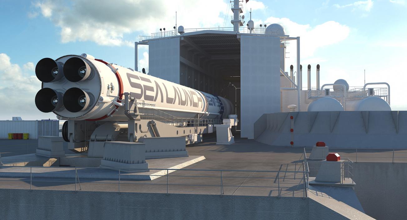 Sea Launch Platform Odyssey Rigged 3D model