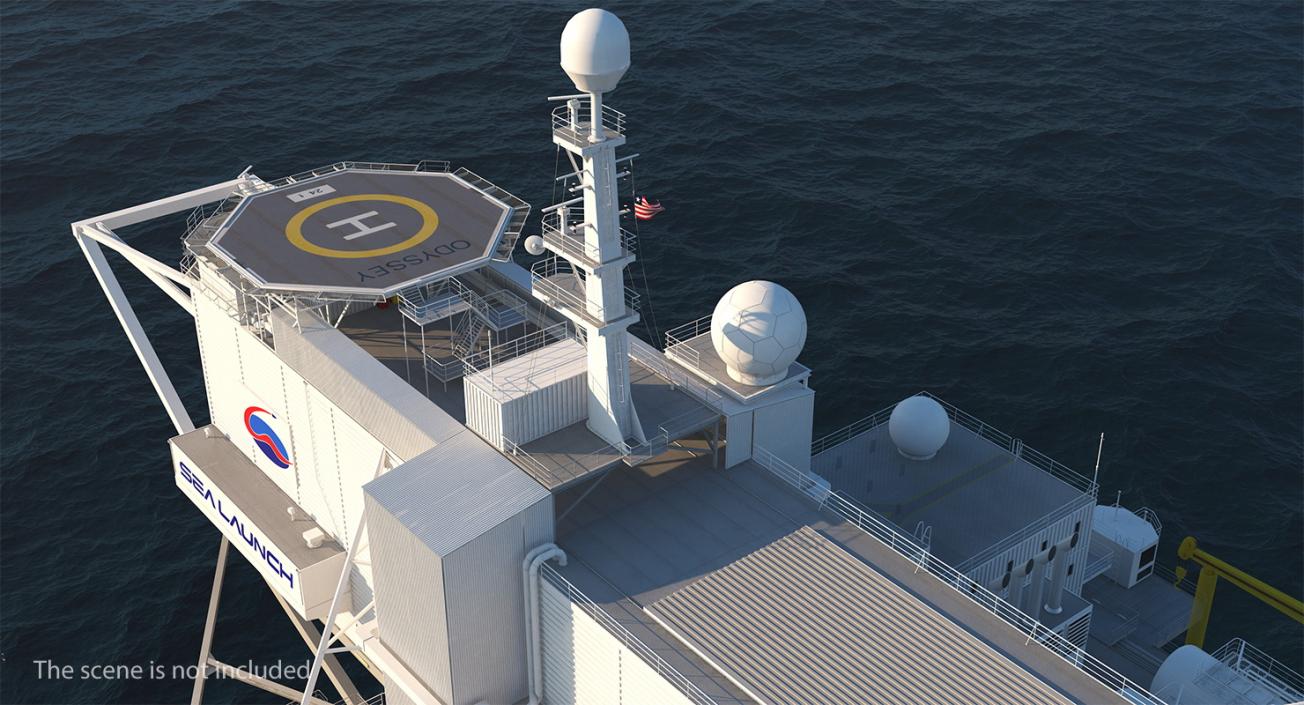 Sea Launch Platform Odyssey Rigged 3D model