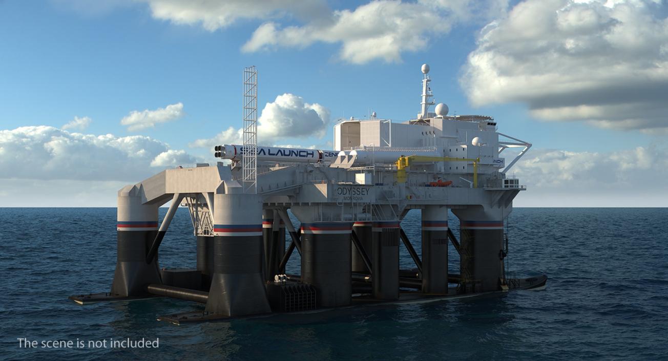 Sea Launch Platform Odyssey Rigged 3D model