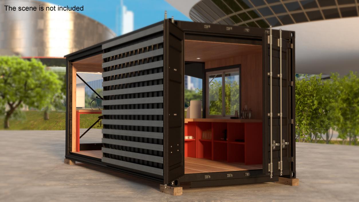 3D model Equipped Container Coffee Shop