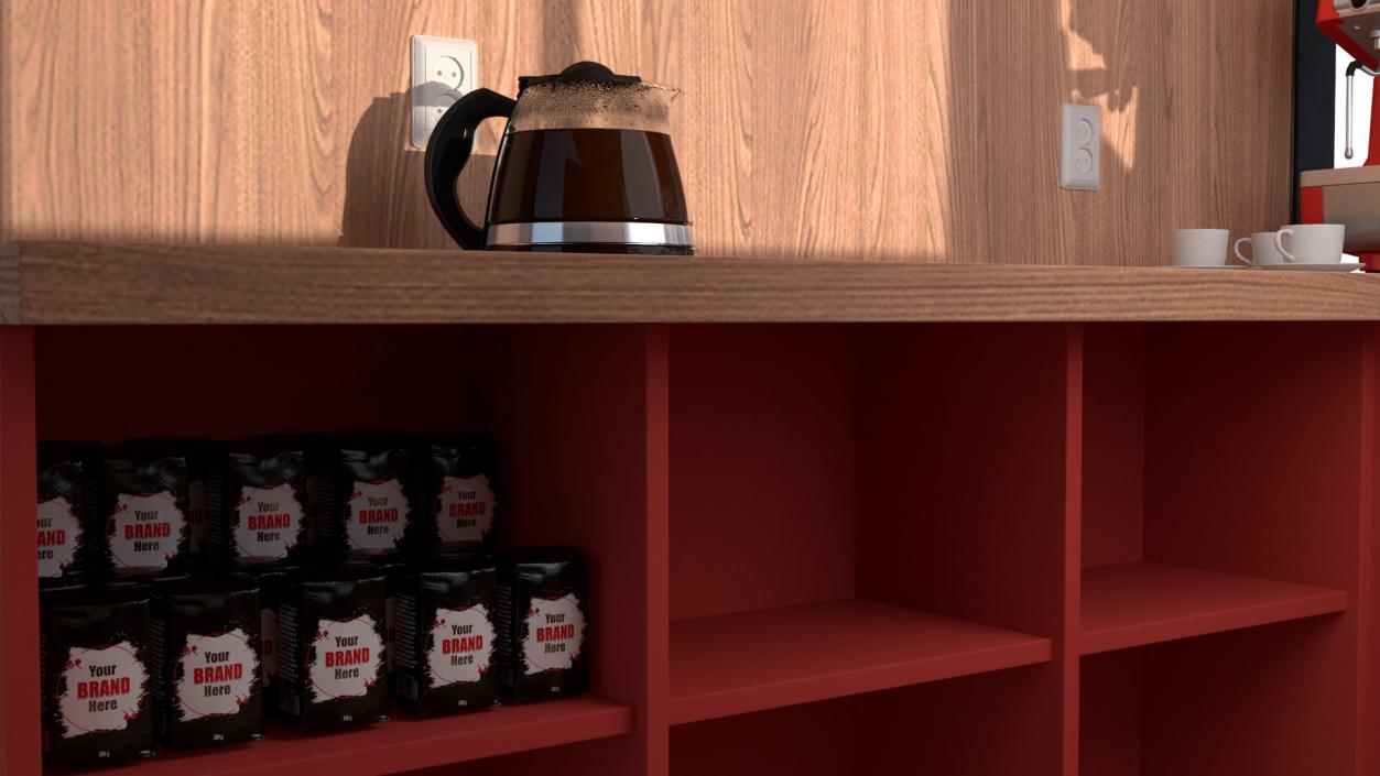 3D model Equipped Container Coffee Shop