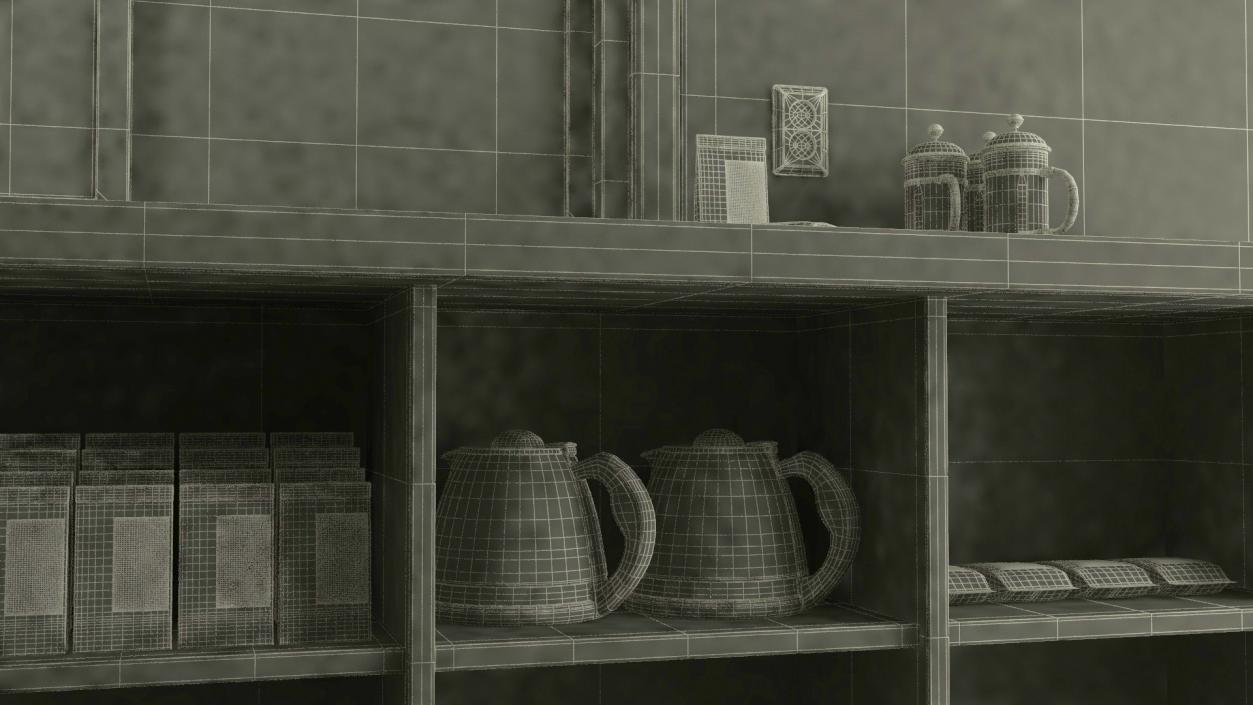 3D model Equipped Container Coffee Shop