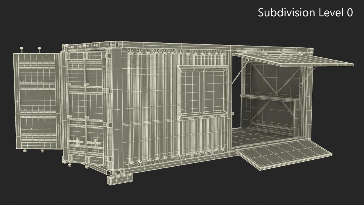 3D model Equipped Container Coffee Shop