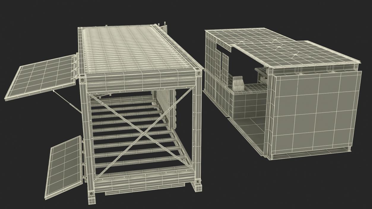 3D model Equipped Container Coffee Shop