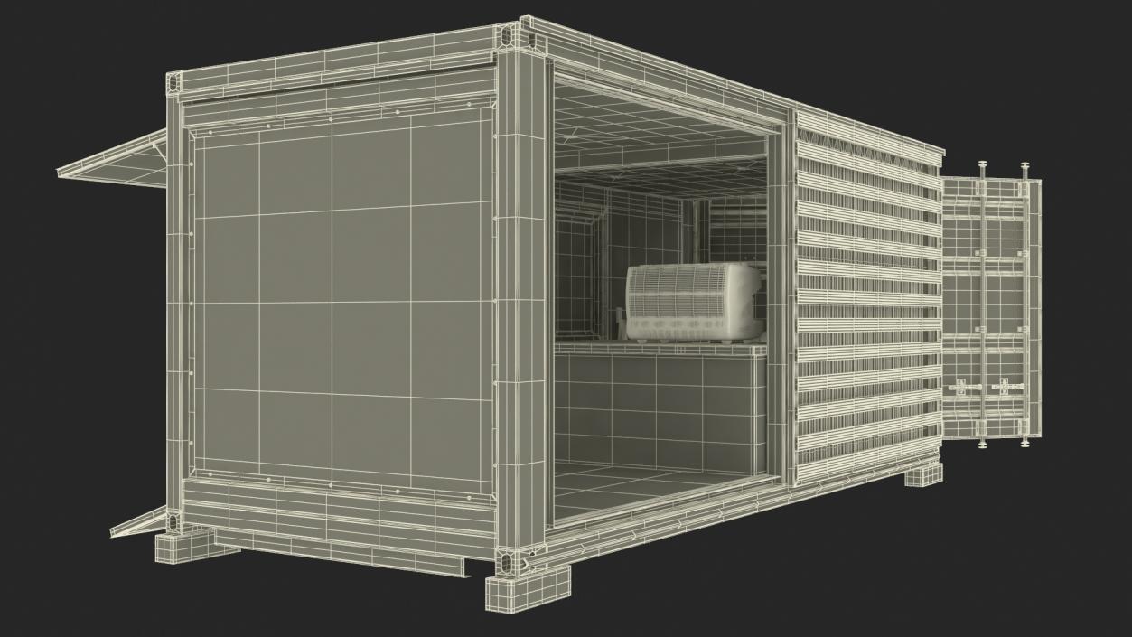 3D model Equipped Container Coffee Shop