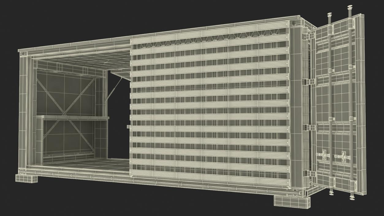 3D model Equipped Container Coffee Shop