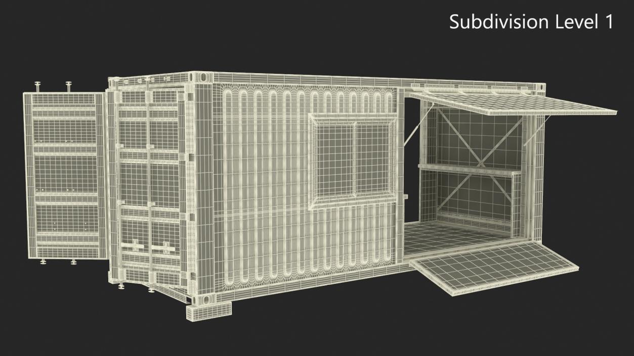 3D model Equipped Container Coffee Shop