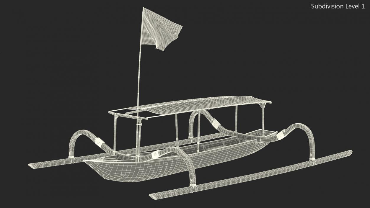 3D model Jukung Boat Colorful