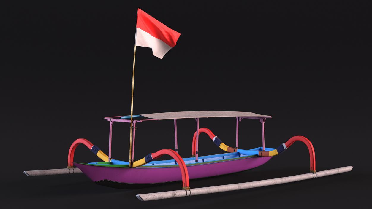 3D model Jukung Boat Colorful