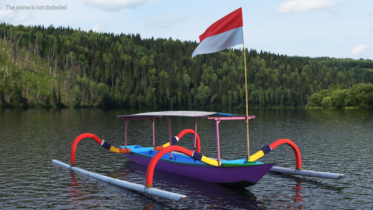 3D model Jukung Boat Colorful