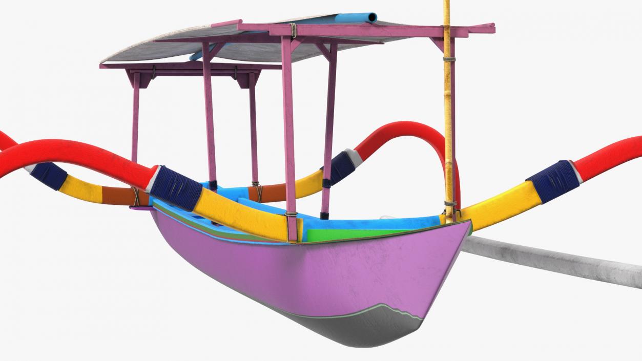 3D model Jukung Boat Colorful