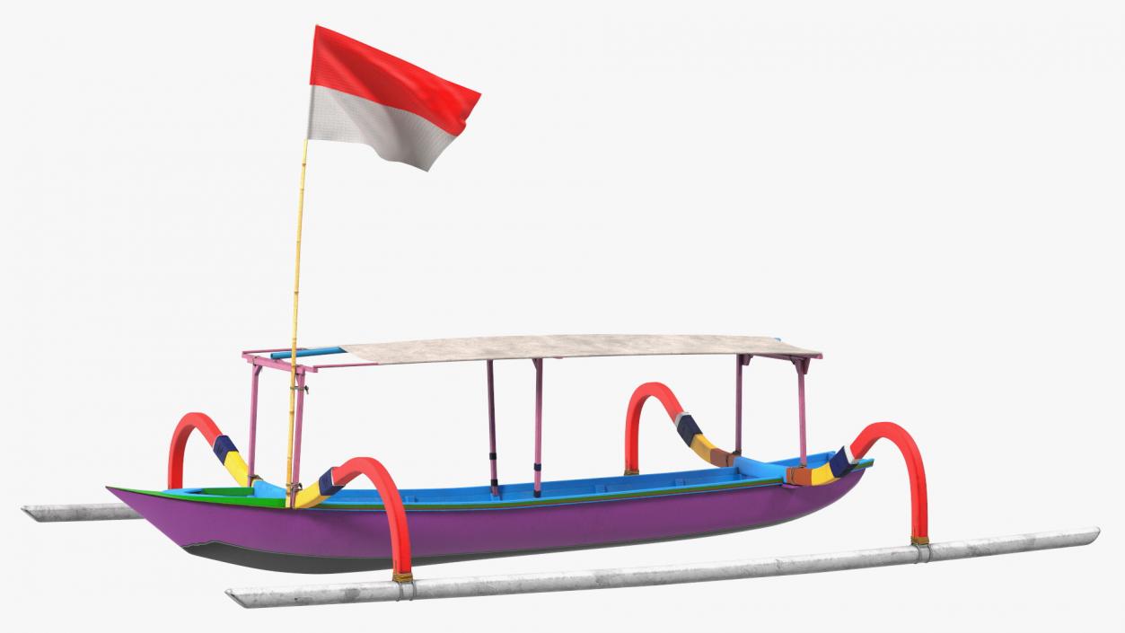 3D model Jukung Boat Colorful