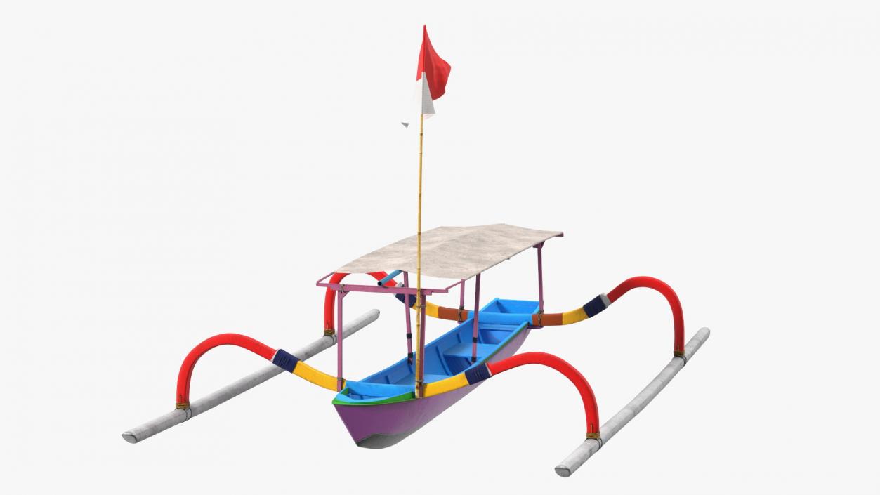 3D model Jukung Boat Colorful