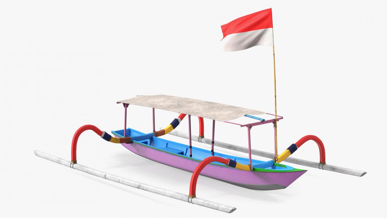 3D model Jukung Boat Colorful