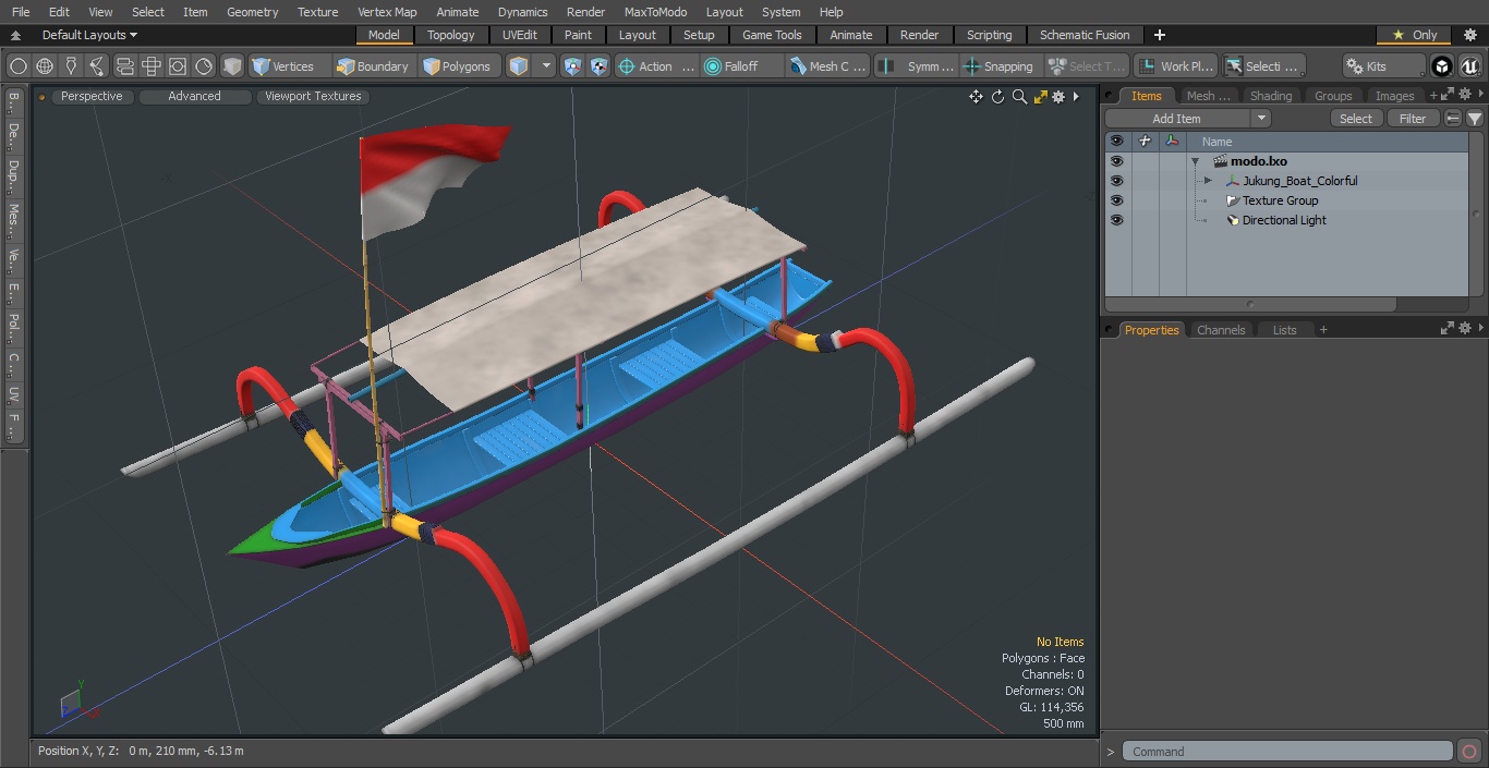 3D model Jukung Boat Colorful