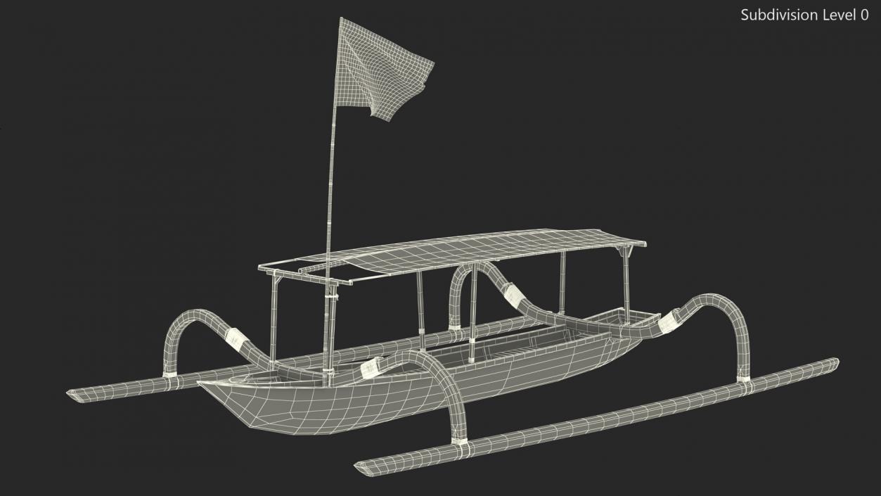 3D model Jukung Boat Colorful