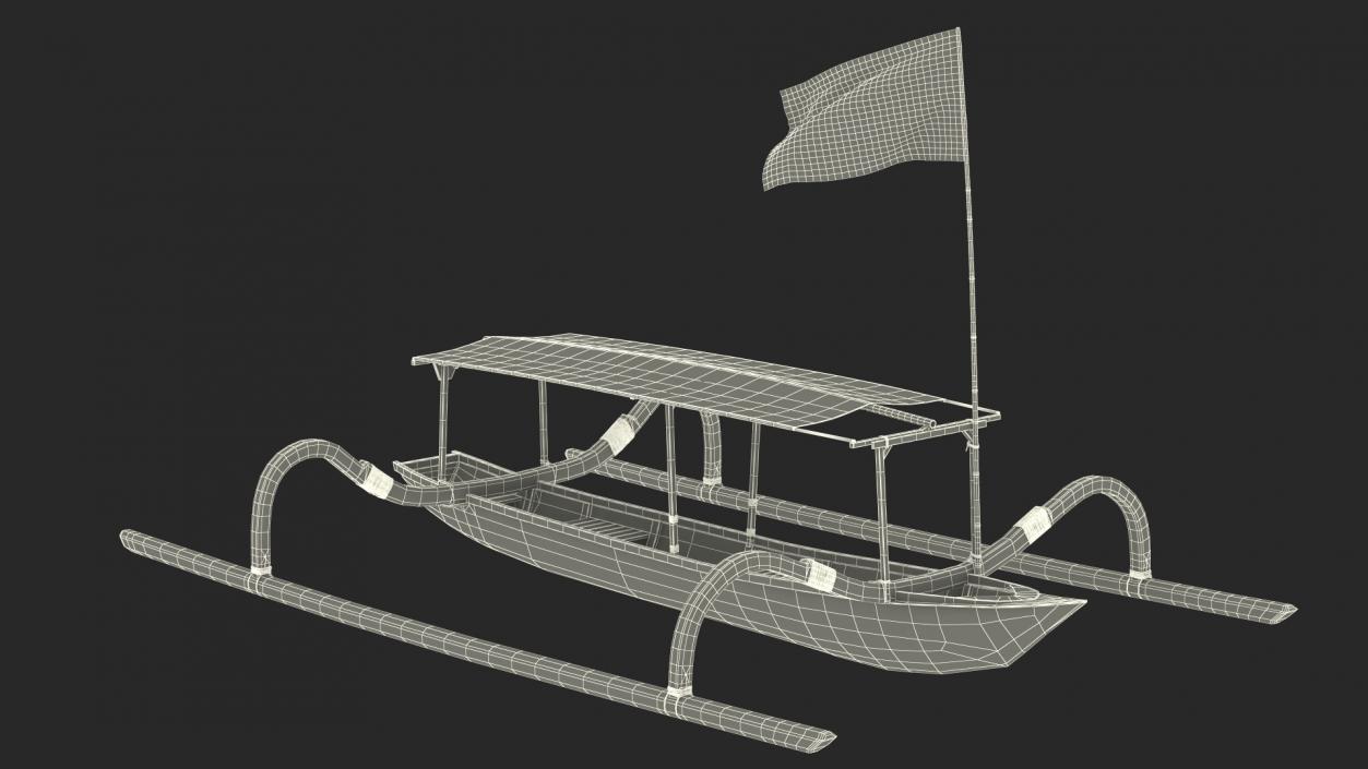 3D model Jukung Boat Colorful