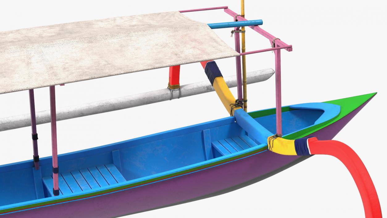 3D model Jukung Boat Colorful