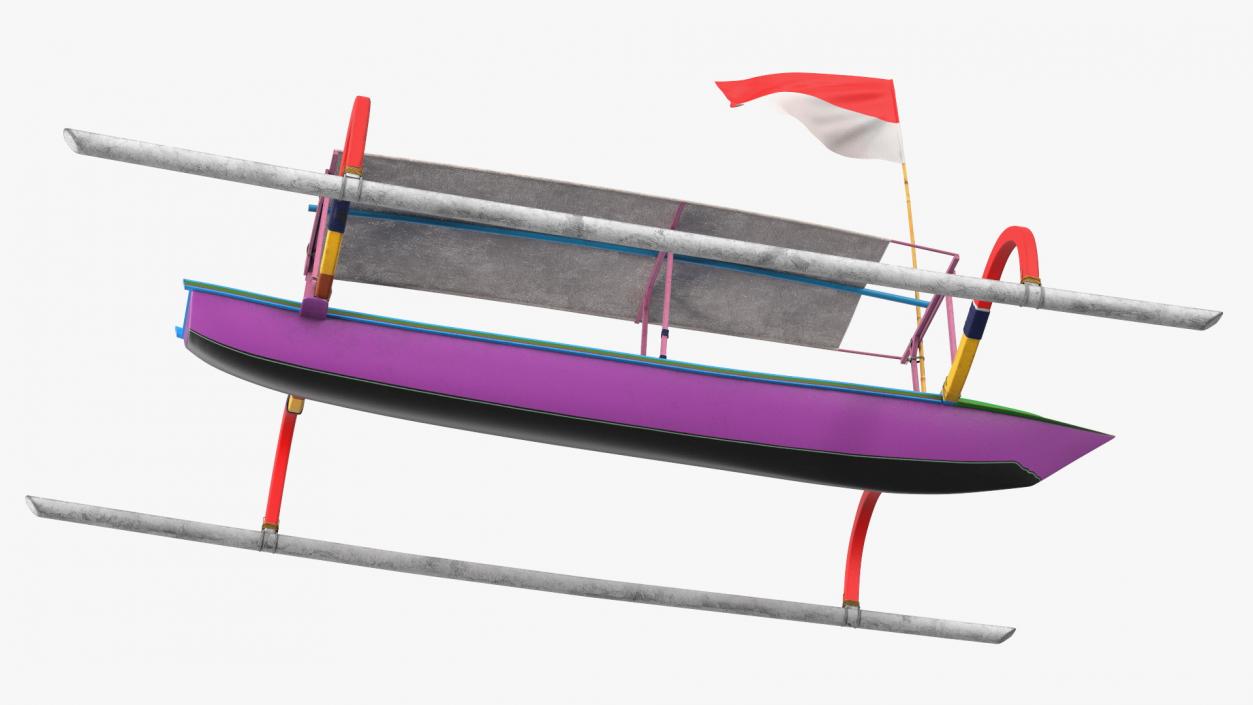 3D model Jukung Boat Colorful