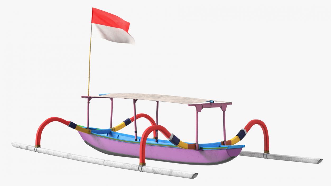 3D model Jukung Boat Colorful