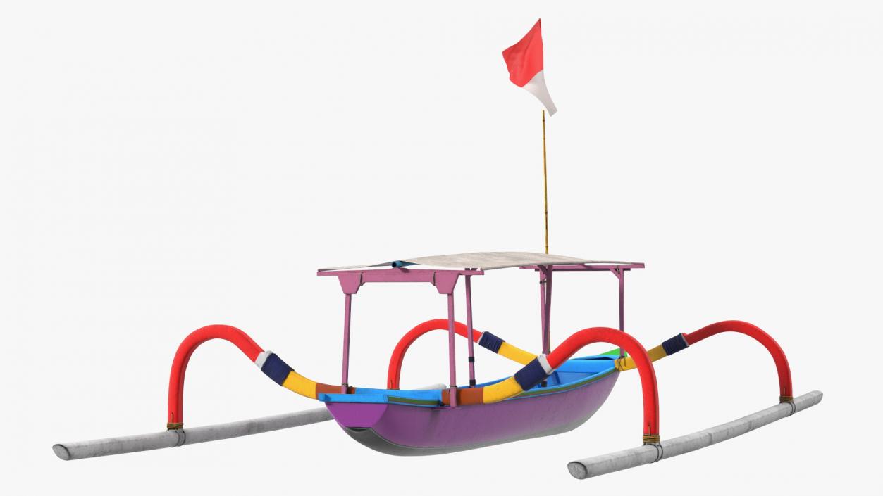 3D model Jukung Boat Colorful