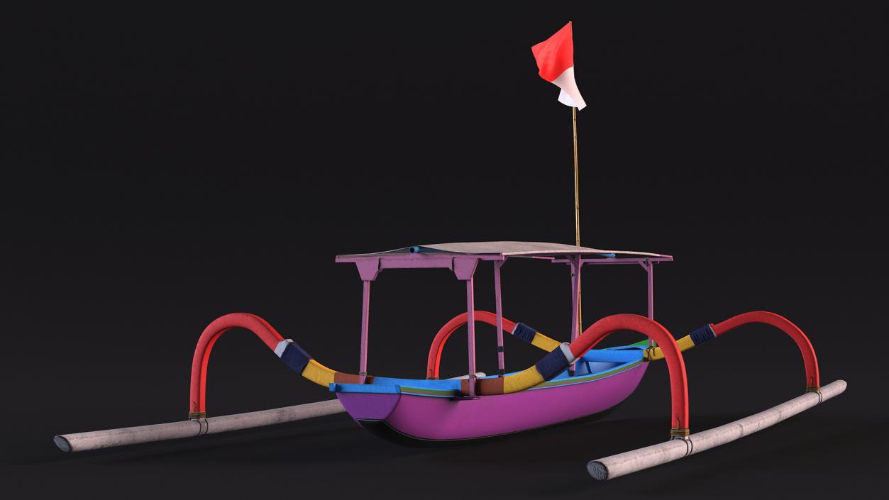 3D model Jukung Boat Colorful