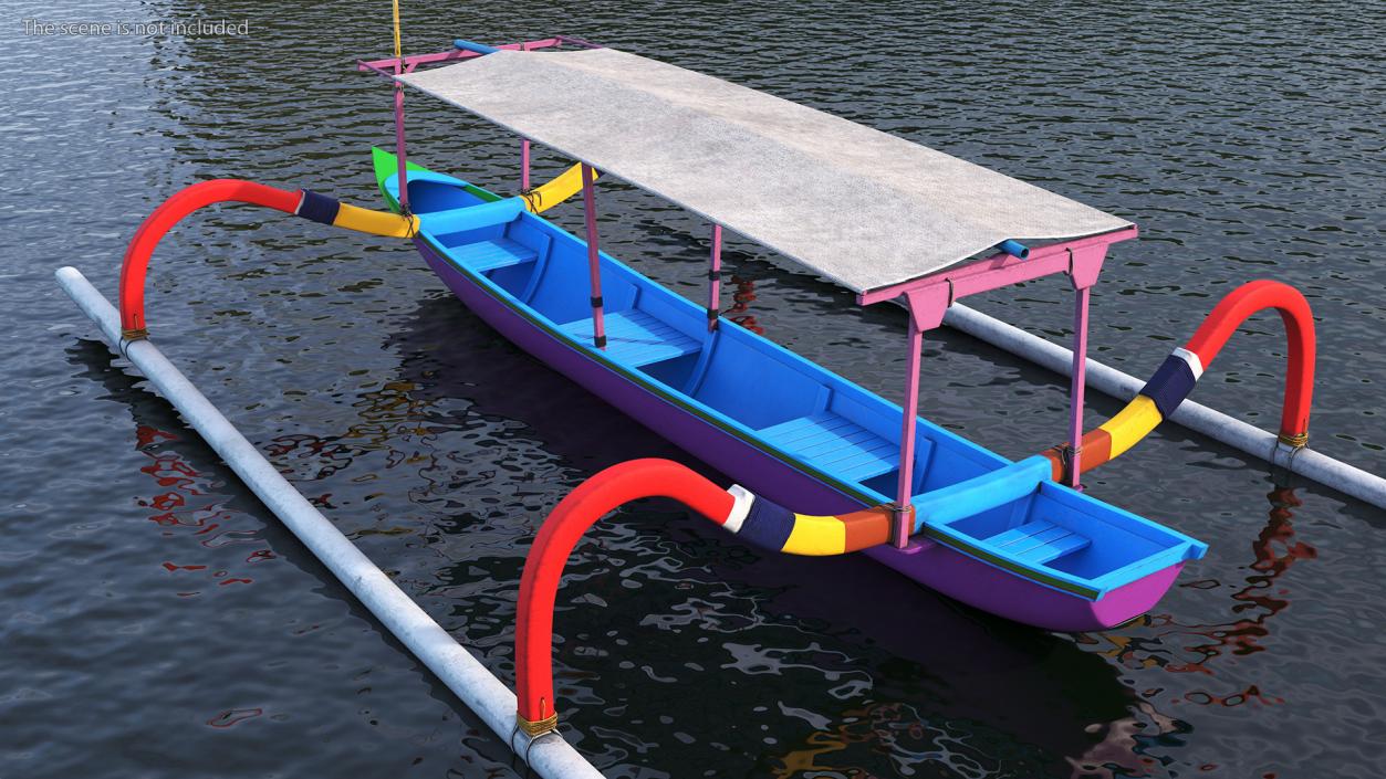 3D model Jukung Boat Colorful