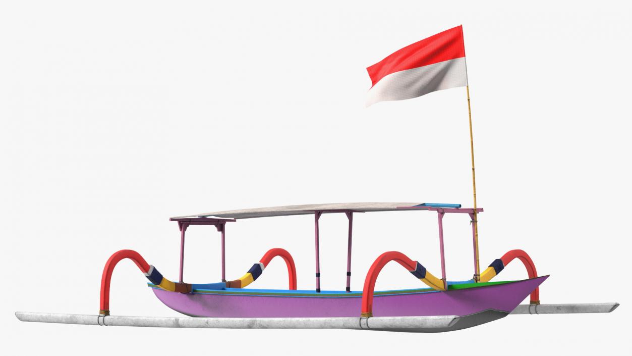 3D model Jukung Boat Colorful