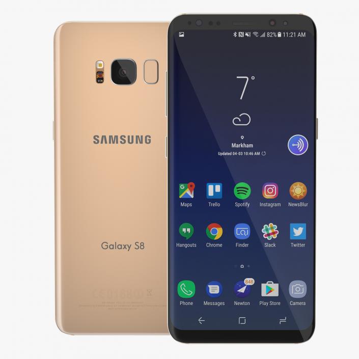 3D Samsung Galaxy S8 Maple Gold model