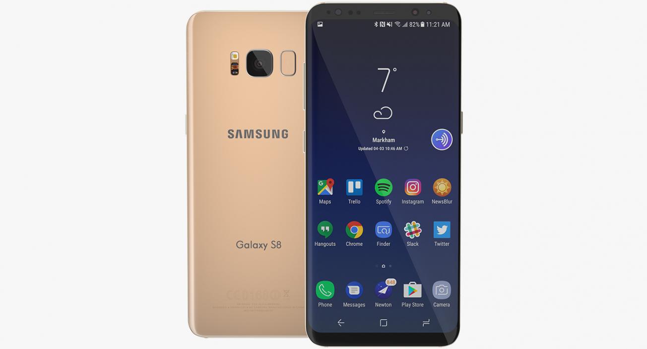 3D Samsung Galaxy S8 Maple Gold model