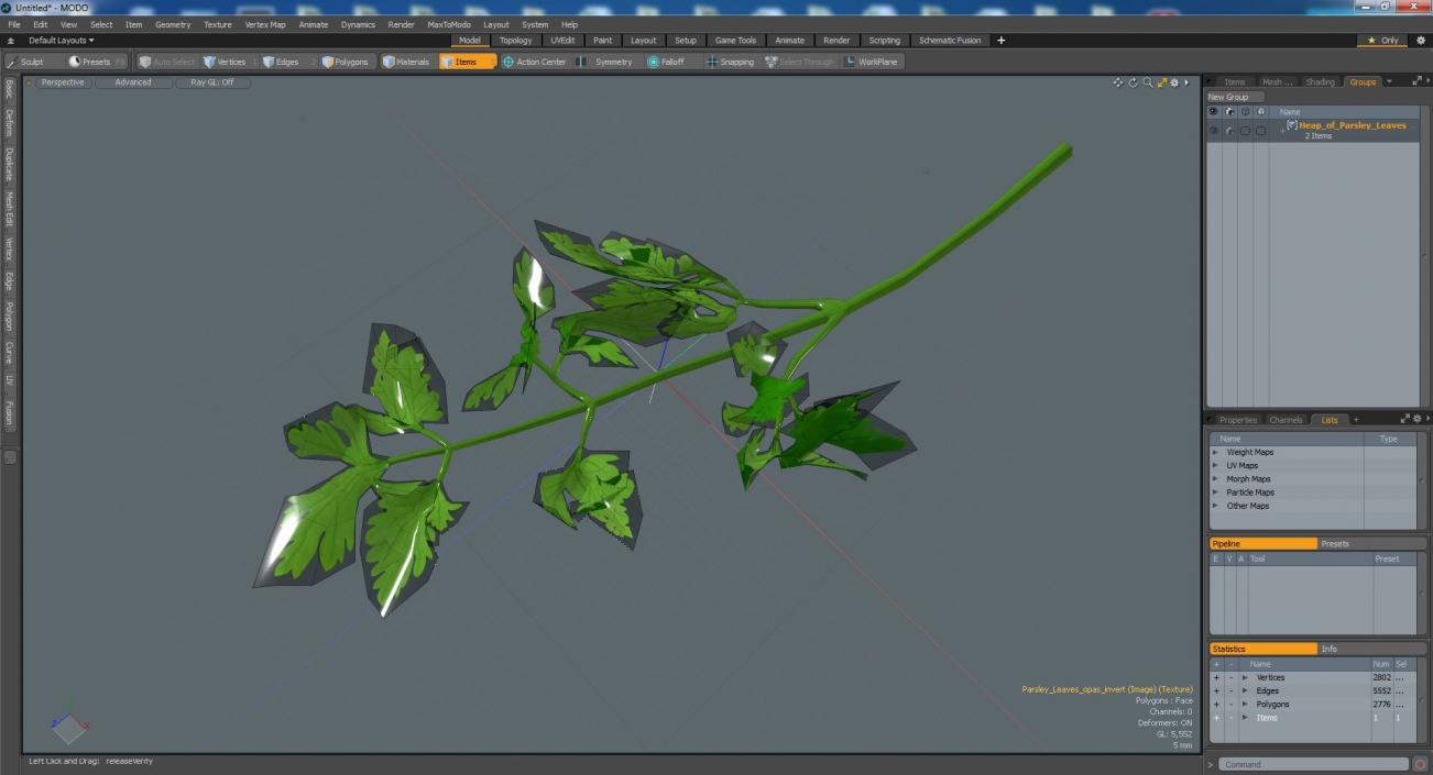 Heap of Parsley Leaves 3D