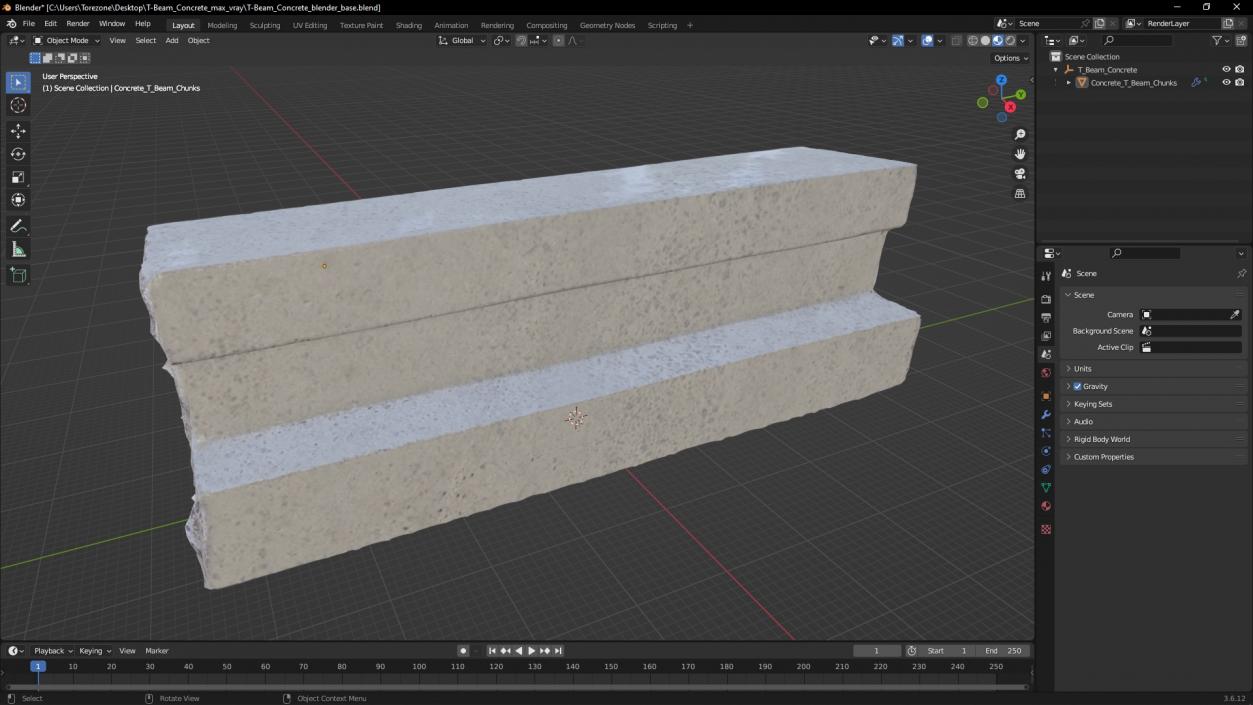 3D model T-Beam Concrete