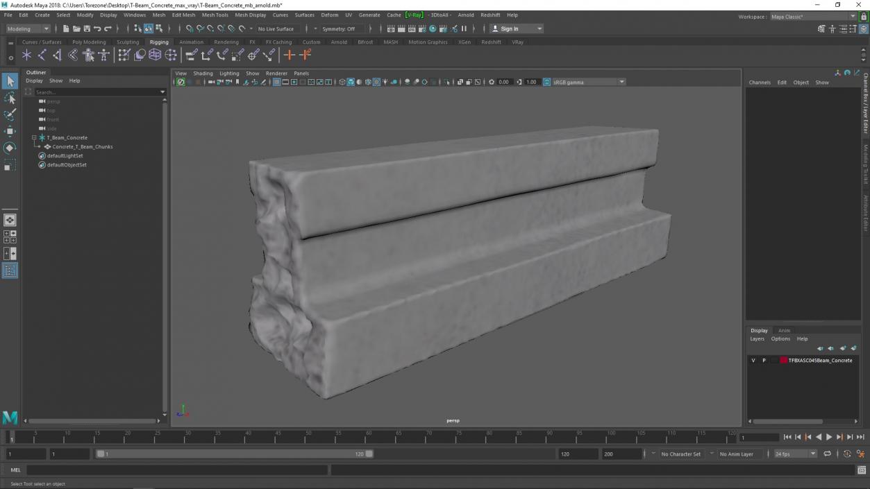 3D model T-Beam Concrete