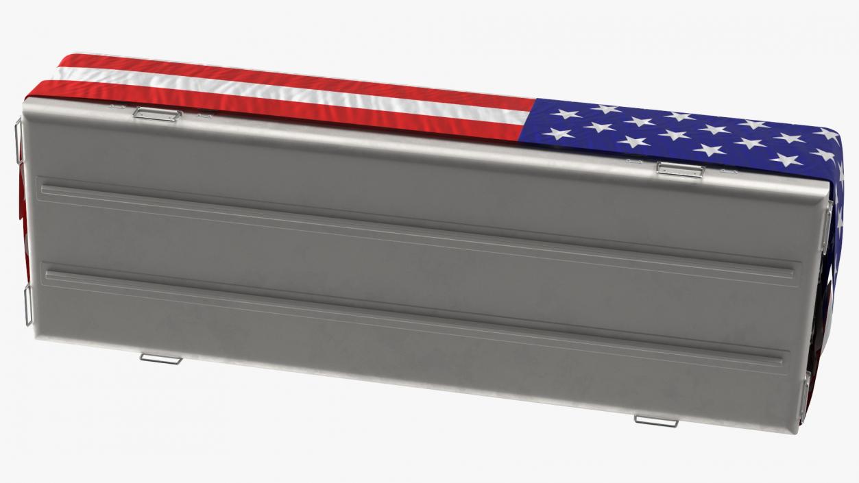 3D Flag Draped US Army Casket