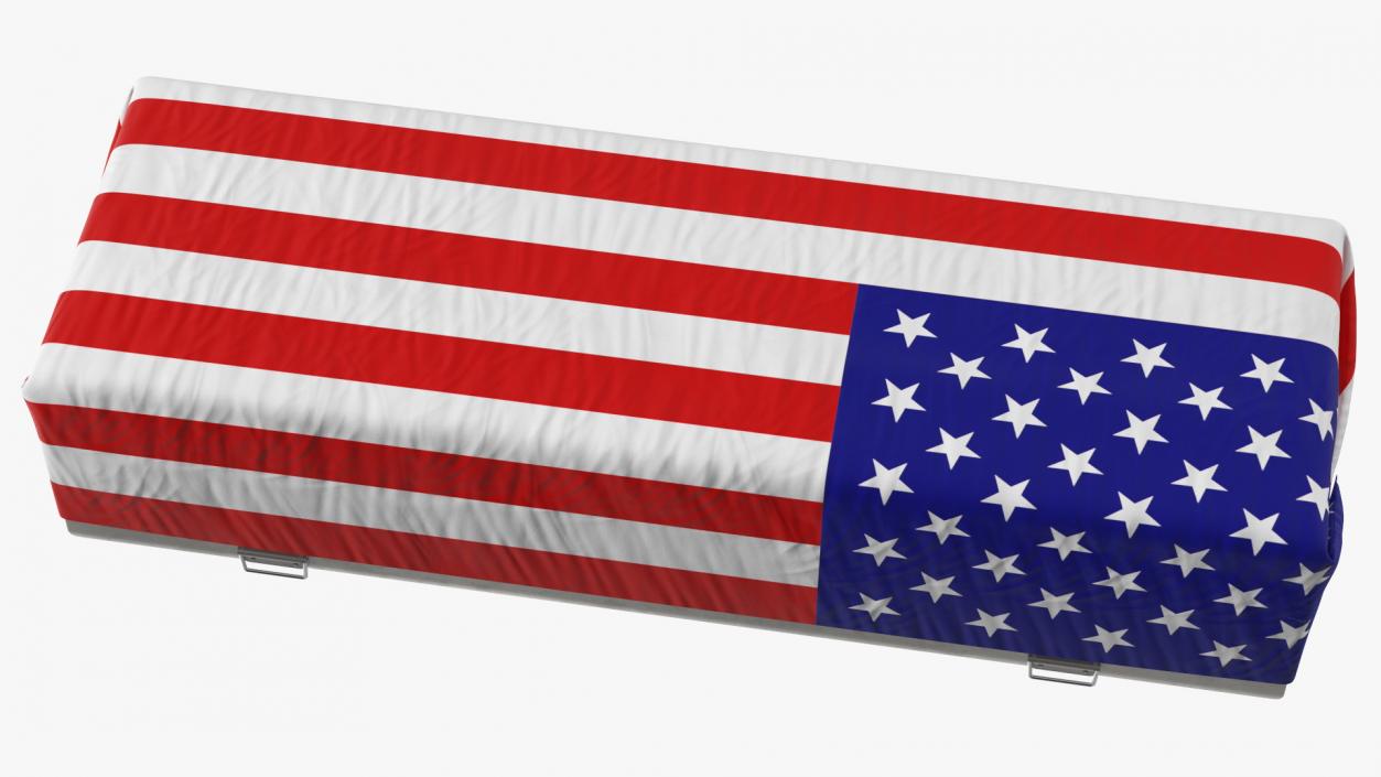 3D Flag Draped US Army Casket