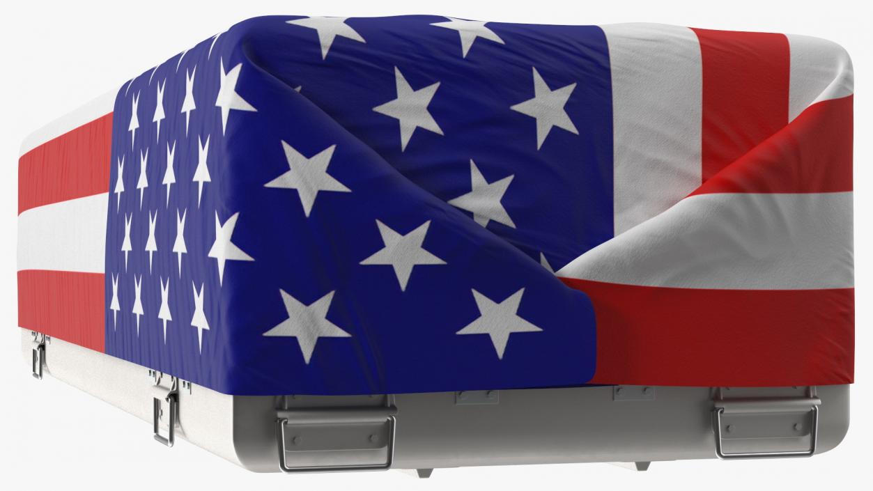 3D Flag Draped US Army Casket