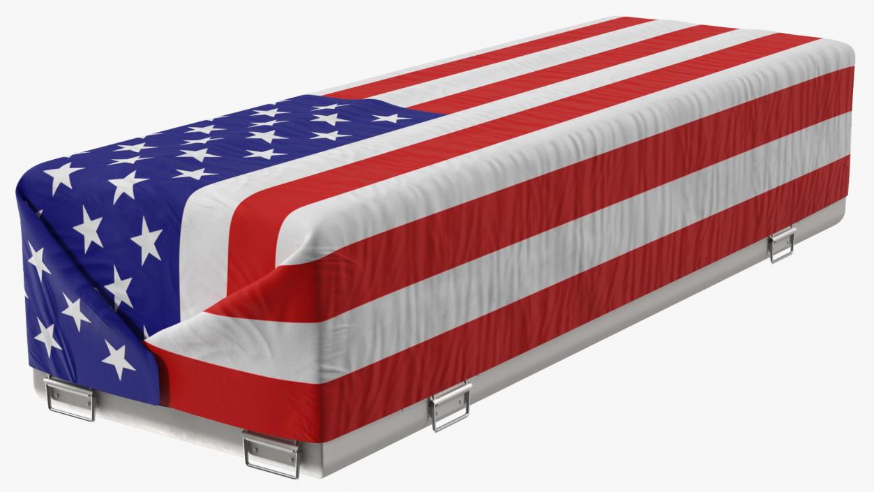 3D Flag Draped US Army Casket