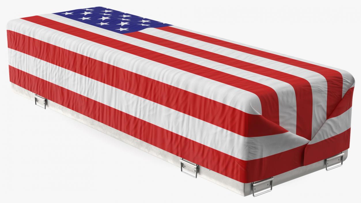 3D Flag Draped US Army Casket