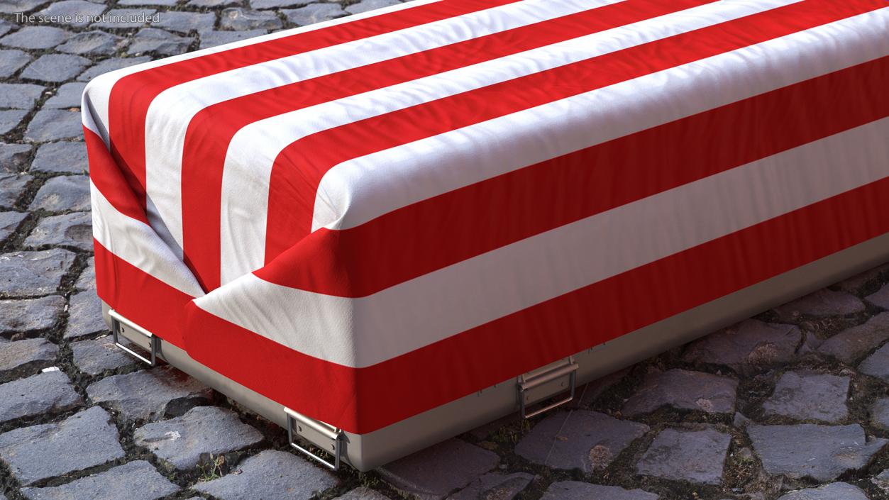 3D Flag Draped US Army Casket