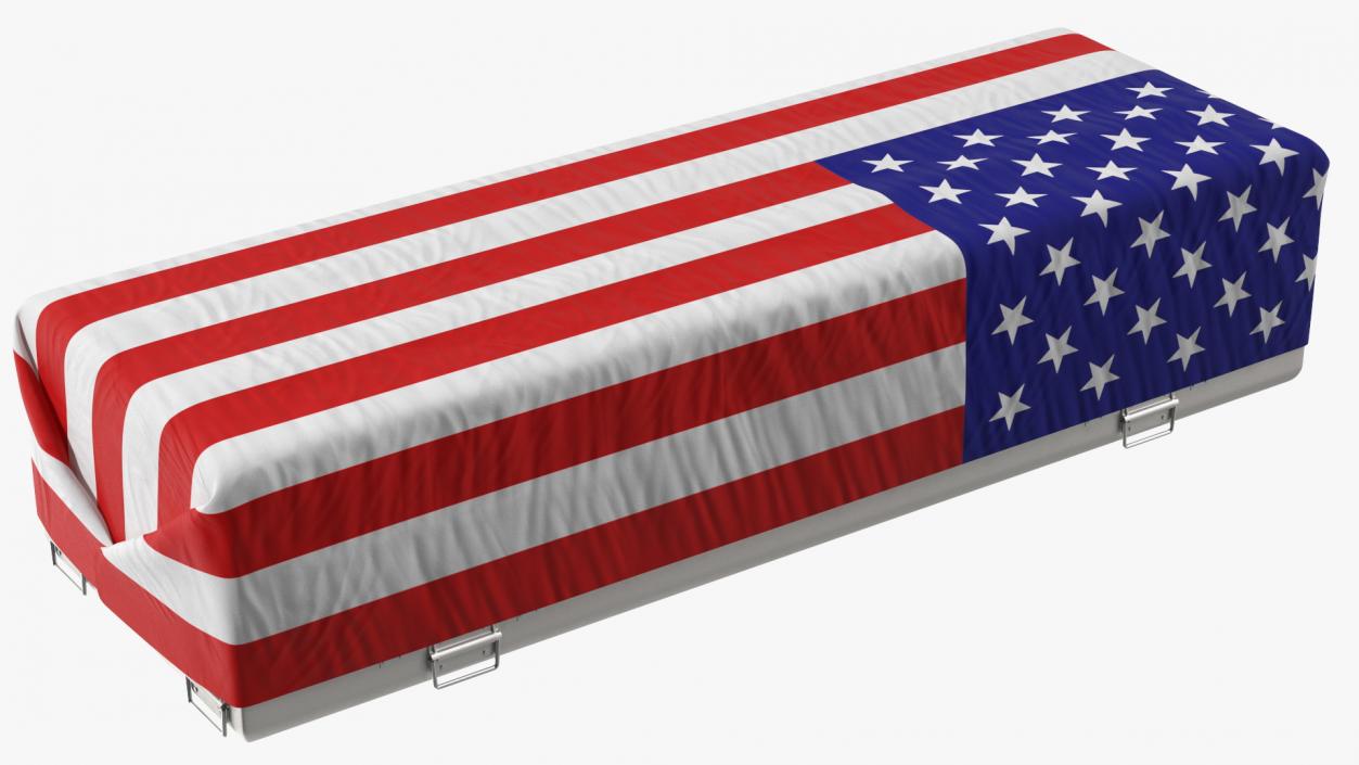 3D Flag Draped US Army Casket