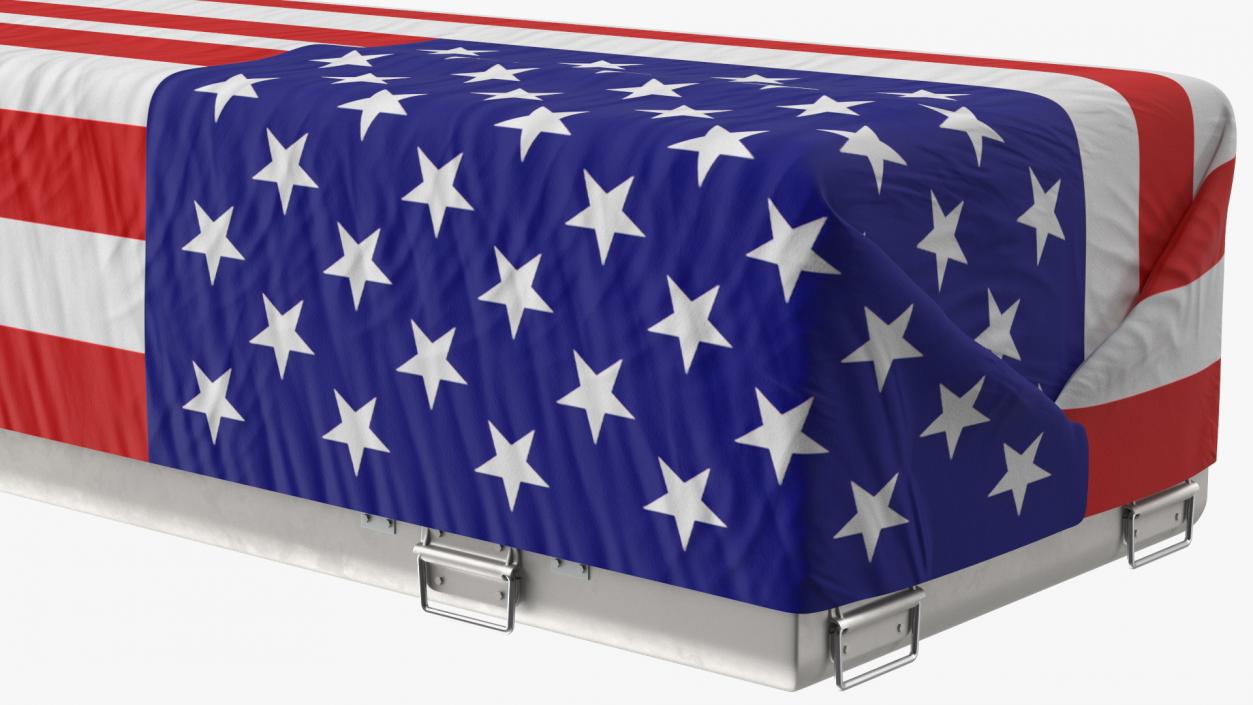 3D Flag Draped US Army Casket