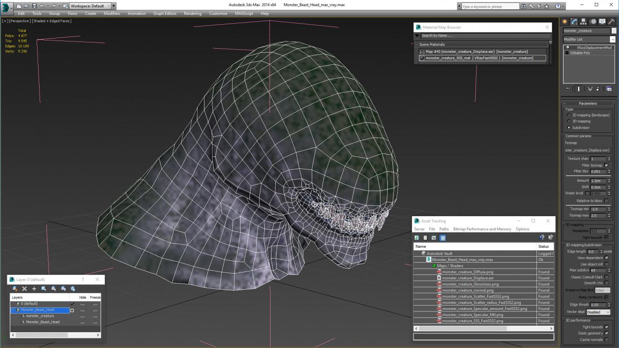 3D Monster Beast Head model